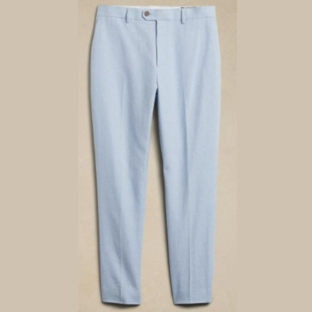 Banana Republic Light‎ Blue Canyon Tailored-Fit Linen-Blend Trouser SZ 30 x 32